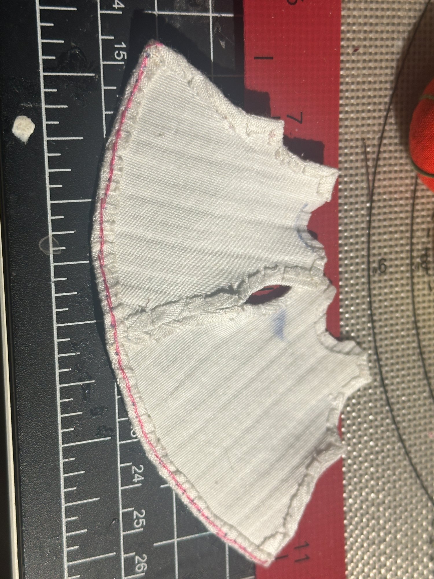 Circular skirt piece serged edge