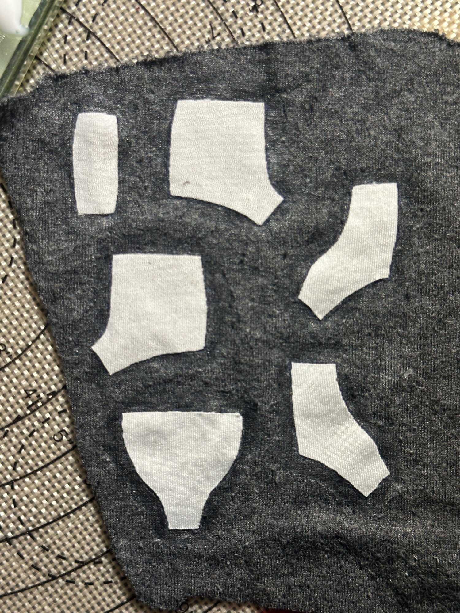 Pattern pieces cut out