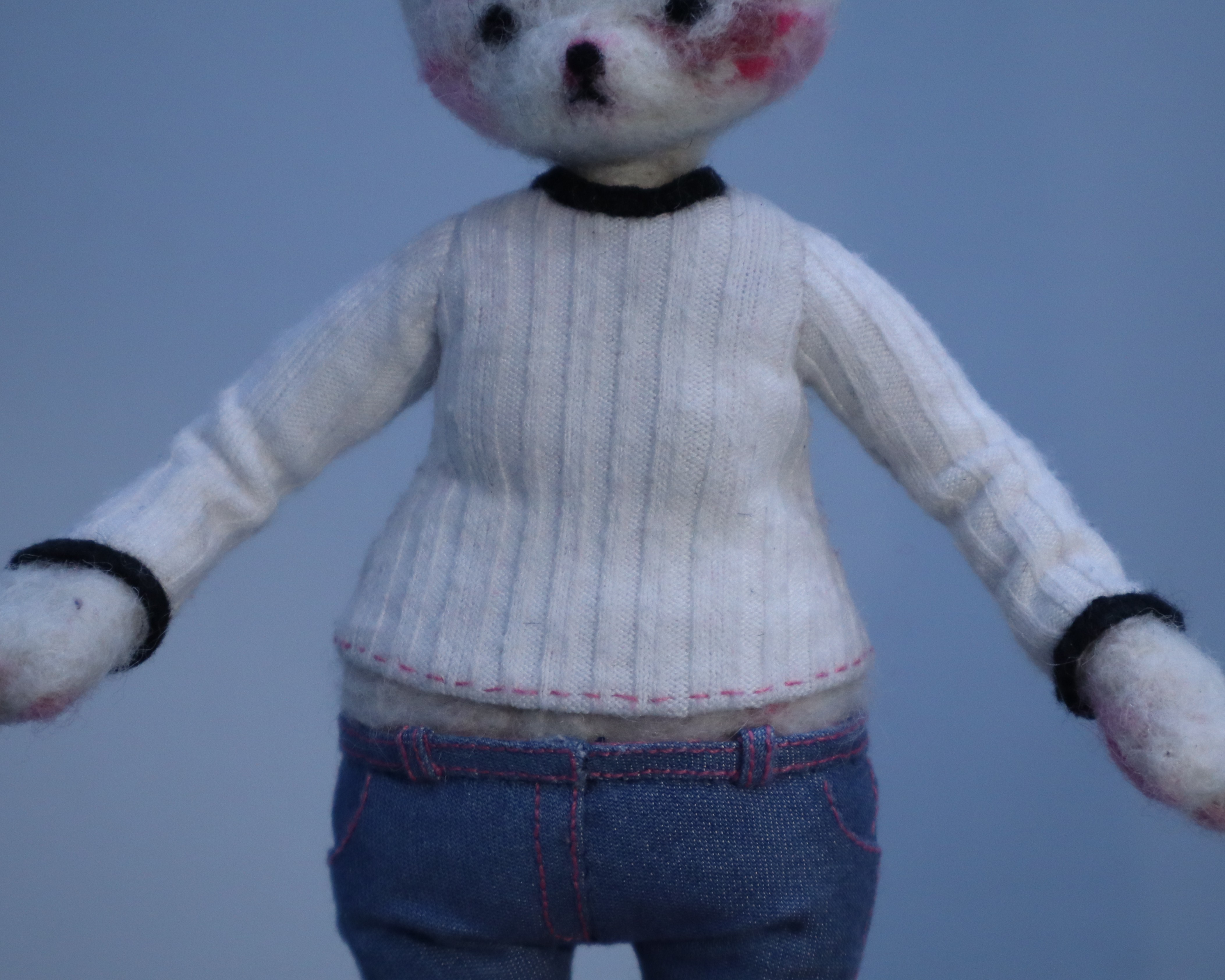 Long sleeve and jeans front view