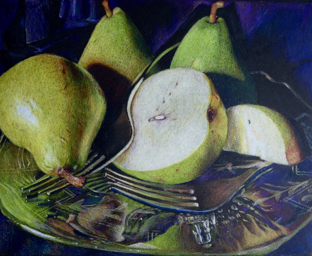 Pears on a plate