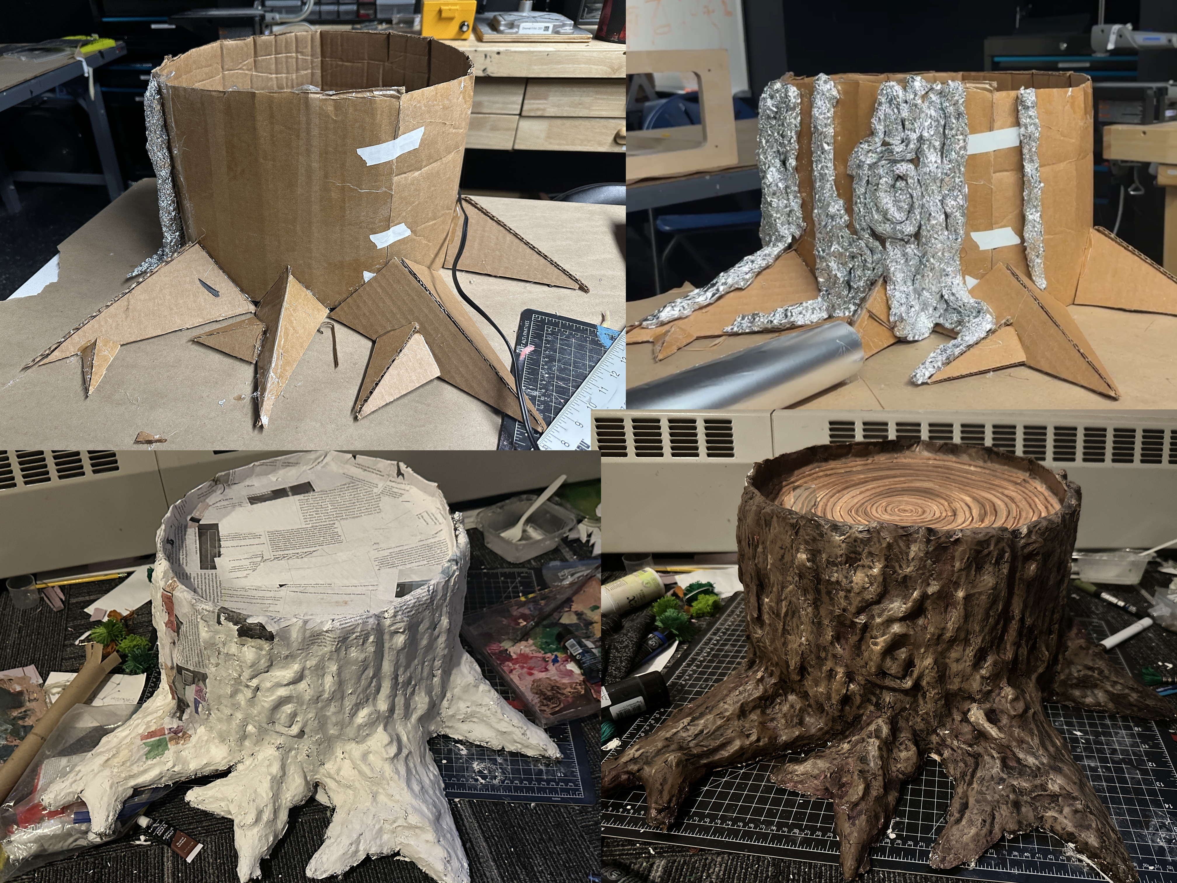 Tree stump prop process